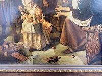 Reproductie het sint-nicolaasfeest van de 17e-eeuwse nederlandse kunstschilder jan steen - afbeelding 4 van  5
