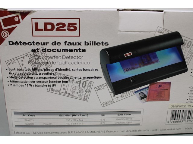 Reskal ld25 valse biljetten detector - afbeelding 3 van  9
