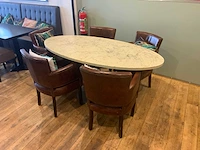 Restaurant tafel 180x90x75 cm met 5 stoelen