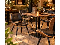 Restaurantstoel hout en skai leder (3x) - afbeelding 1 van  7