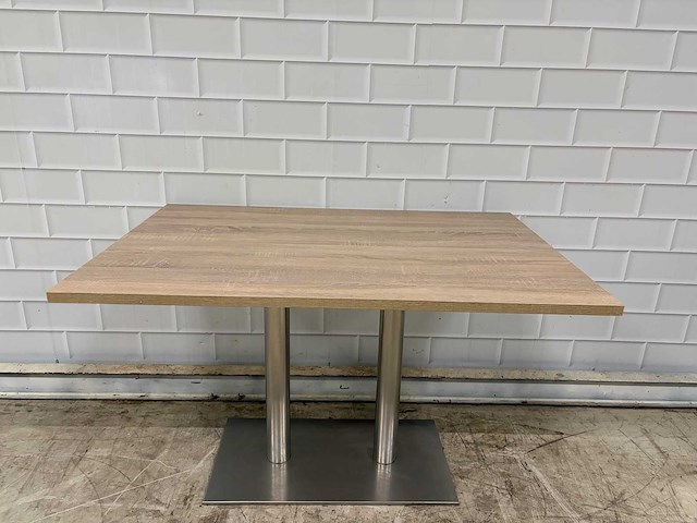 Restauranttafel (3x) met rvs voet - afbeelding 1 van  5
