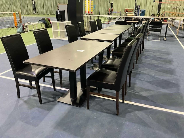 Restauranttafel (5x) + 12 stoelen - afbeelding 1 van  6
