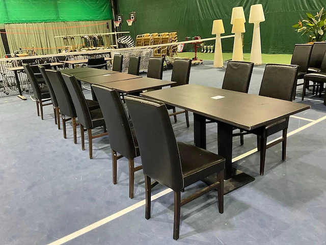 Restauranttafel (5x) + 12 stoelen - afbeelding 2 van  6