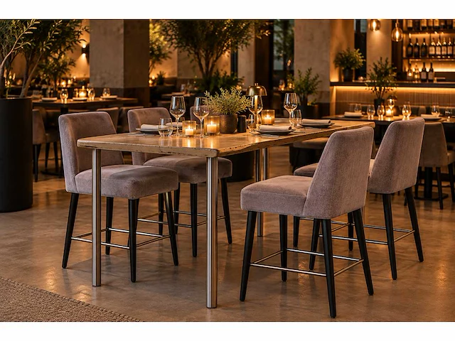 Restauranttafel met rvs poot (7x) - afbeelding 1 van  5