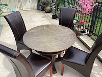 Restauranttafel rond met 4 stoelen - afbeelding 2 van  6
