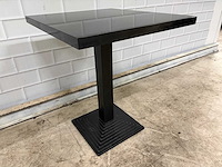 Restauranttafel stalen voet en houten blad (4x) - afbeelding 5 van  5
