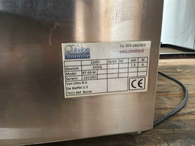 Reton rt-69m sealmachine - afbeelding 6 van  6
