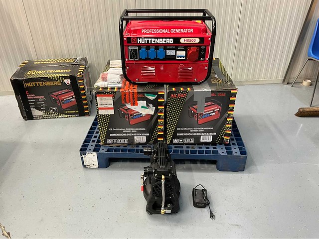 Retourartikelen - 3x hüttenberg h8500 noodstroomaggregaat en 1x compressor dc1080 - afbeelding 6 van  6