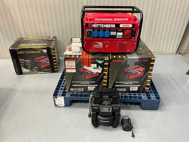 Retourartikelen - 3x hüttenberg h8500 noodstroomaggregaat en 1x compressor dc1080 - afbeelding 2 van  5