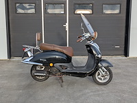 Retro bromscooter, znen, grande retro - zn50qt-hs, zwart, 2012