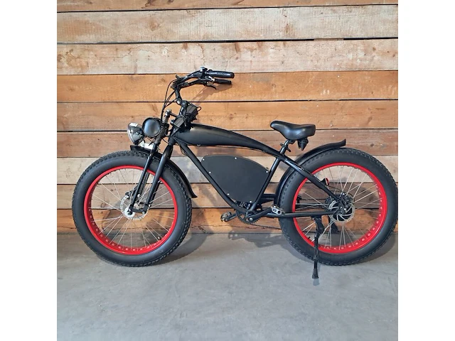 Retro elektrische fatbike, zwart - afbeelding 12 van  19
