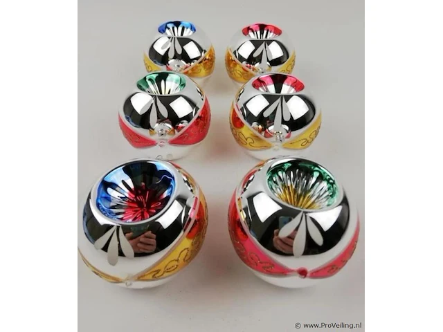 Retro glazen kerstballen - afbeelding 2 van  2