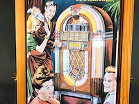 Retro metalen wandbord met een afbeelding van de klassieke wurlitzer 1015 jukebox - afbeelding 2 van  5