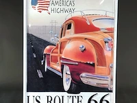 Retro metalen wandbord van us route 66