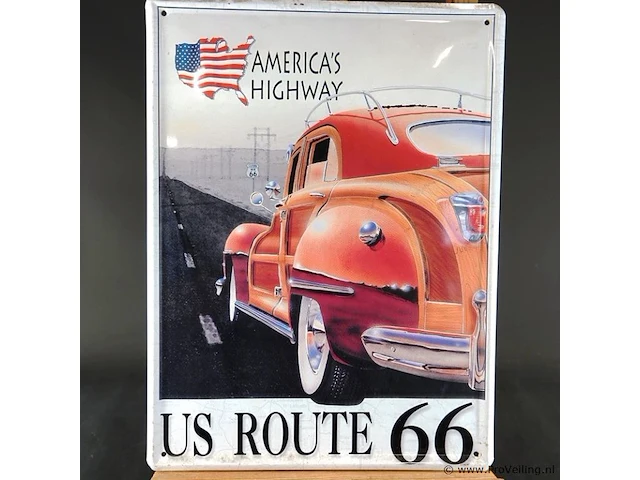 Retro metalen wandbord van us route 66 - afbeelding 2 van  5