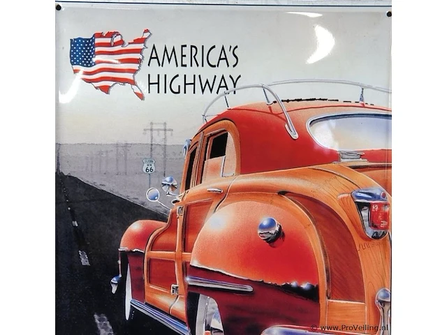 Retro metalen wandbord van us route 66 - afbeelding 4 van  5