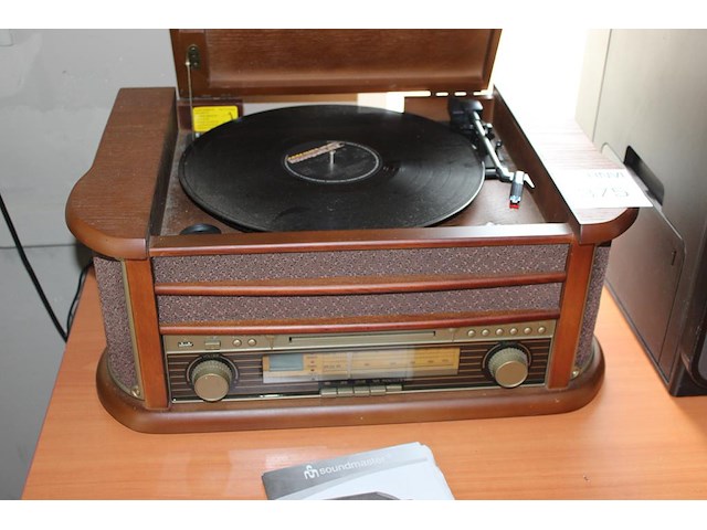 Retro radio cd speler met pick up soundmaster. - afbeelding 1 van  2