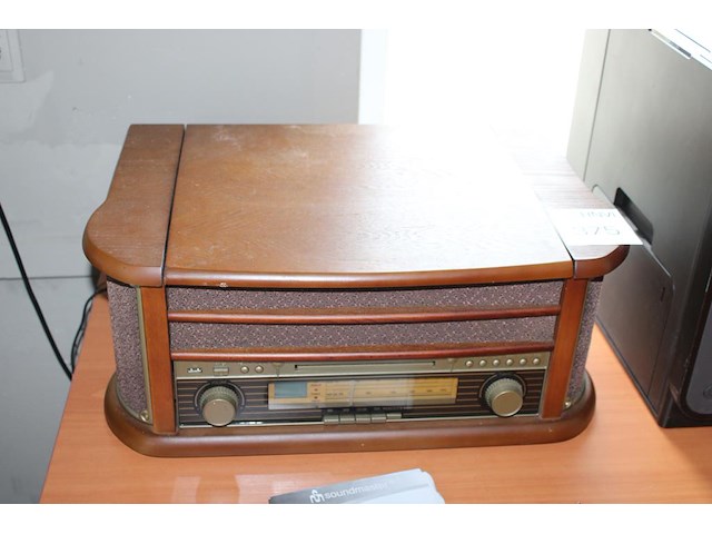 Retro radio cd speler met pick up soundmaster. - afbeelding 2 van  2