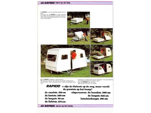 Retro vouw (klap) caravan, rapido , confort, wit, jaren 70 - afbeelding 25 van  30