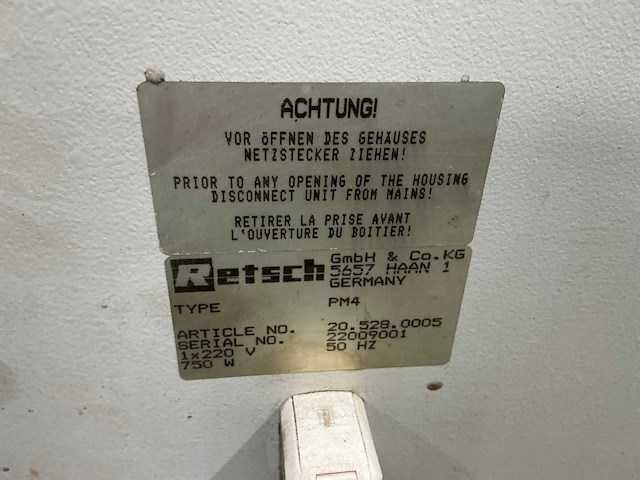 Retsch pm4 planettaire kogelmolen - afbeelding 8 van  9