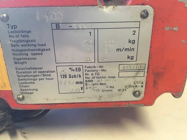 Reuma b-1.1 ak elektrische kettingtakel - afbeelding 5 van  5