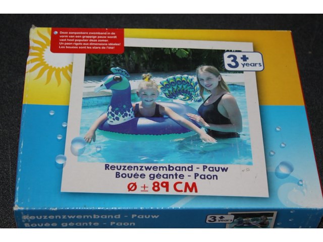 Reuzenzwemband pauw 1x in a45 - afbeelding 1 van  3