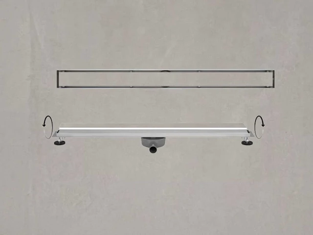 Reversible douchegoot 100x7x7 cm rvs - afbeelding 1 van  2