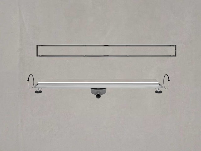 Reversible douchegoot 100x7x7 cm rvs - afbeelding 1 van  2