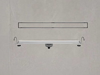 Reversible douchegoot 100x7x7 cm rvs - afbeelding 1 van  2