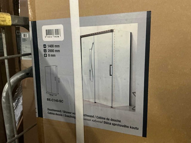 Revital be-c140-sc doucheschuifdeur 140x80cm - afbeelding 1 van  4