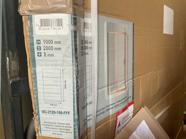 Revital brushed copper enkel zijwand 100x200cm - afbeelding 3 van  3