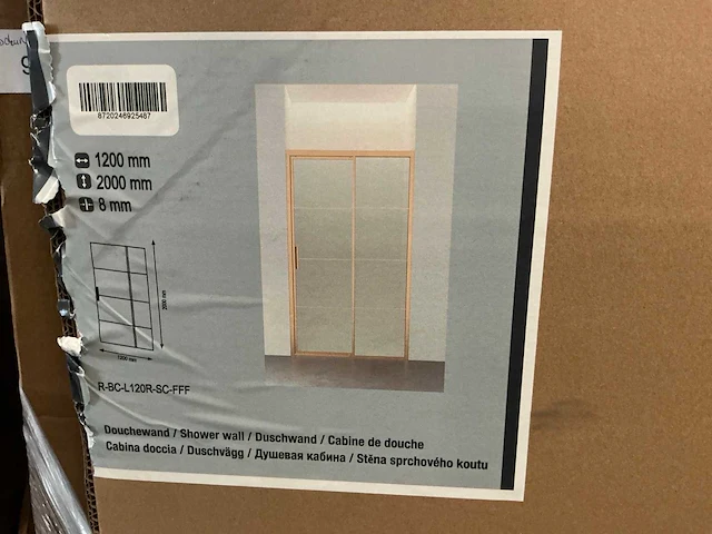 Revital r-bc-l120r-sc-fff douche nisdeur 120cm - afbeelding 2 van  2