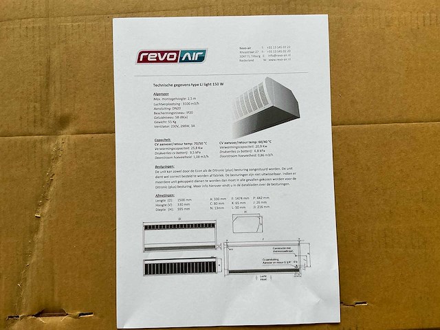 Revo-air li light 150w luchtgordijn (3x) - afbeelding 18 van  19