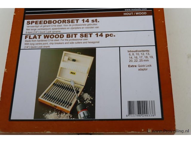 Rex speedborenset in houten opbergkist - afbeelding 5 van  5