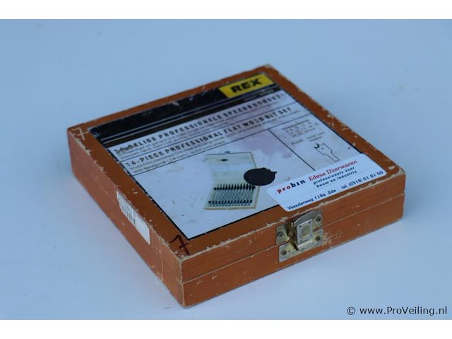Rex speedborenset incl. houten opbergkist, 14-delig - afbeelding 1 van  4