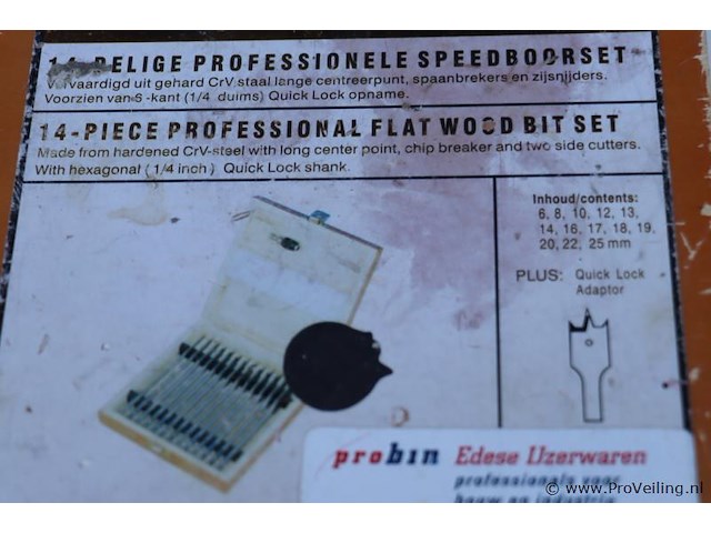 Rex speedborenset incl. houten opbergkist, 14-delig - afbeelding 4 van  4