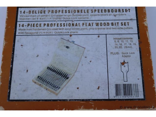 Rex speedborenset incl. houten opbergkist; 14-delig - afbeelding 5 van  5