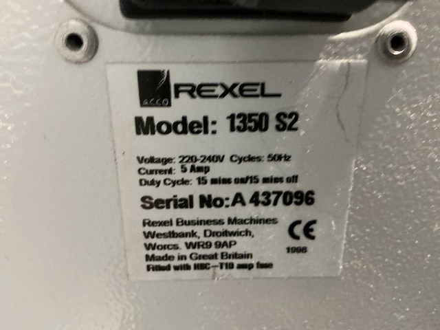 Rexel 1350 s2 papiervernietiger - afbeelding 5 van  5