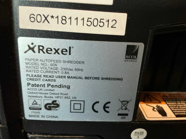Rexel 60x papier shredder - afbeelding 8 van  9