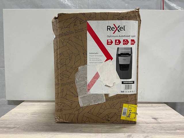 Rexel optimum autofeed+ 150x papierversnipperaar - afbeelding 1 van  7