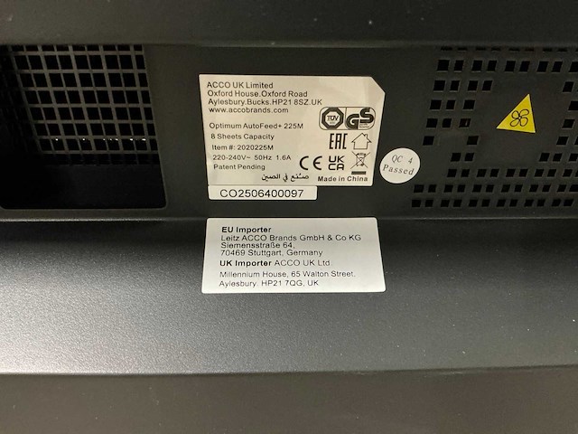 Rexel optimum autofeed+ 225m papier shredder - afbeelding 3 van  3