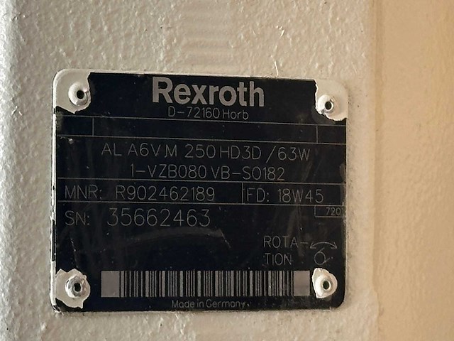 Rexroth - a6vm 250hd3d/63w axial piston motor (2x) - afbeelding 6 van  8