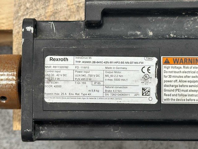 Rexroth - ksm01.2b-041c - indradrive mi servo motor (4x) - afbeelding 2 van  8