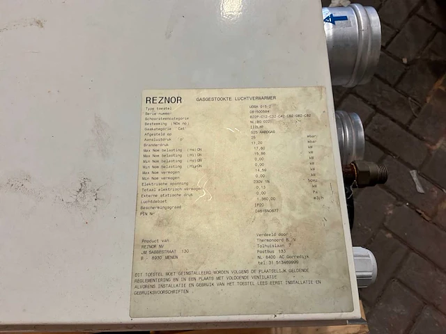 Reznor udsa 015-2 gasgestookte kachel - afbeelding 4 van  4