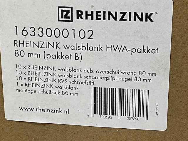 Rheinzink hwa pakket walsblank 80mm zink - afbeelding 3 van  3