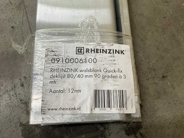 Rheinzink quick fix zinken deklijst 80/40mm 90 graden 3000mm (9x) - afbeelding 3 van  4