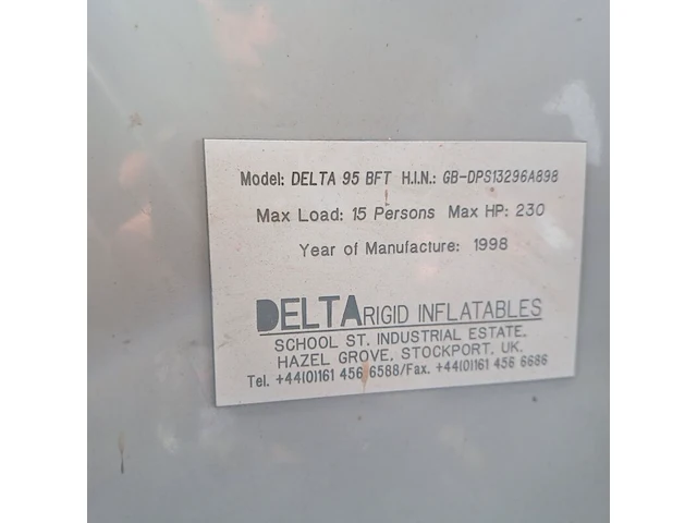 Rhib-boot, delta, 95 bft dc001, 1998, met 2x yamaha v4 115 buitenboordmotor - afbeelding 25 van  43
