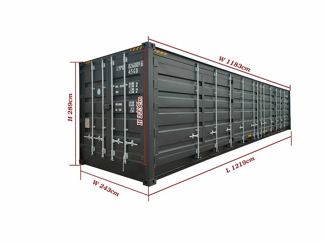 Rhino-cross 40ft high cube full opening doors zeecontainer - afbeelding 6 van  14