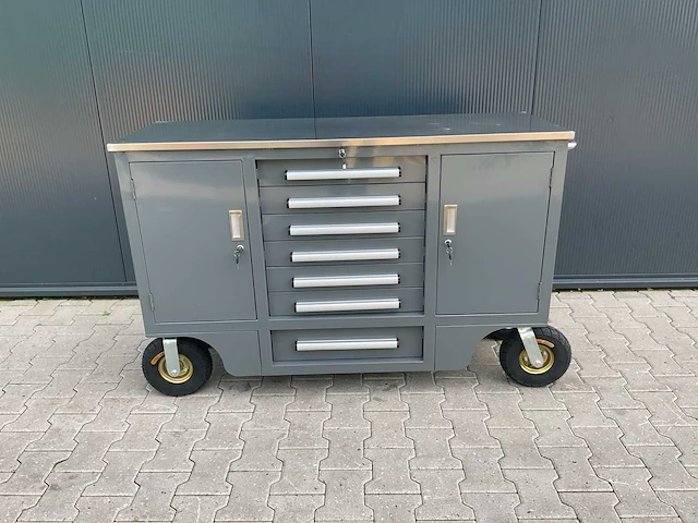 Rhino-cross 4.5ft-7d-2-01c grijs gereedschapswagen - afbeelding 1 van  14