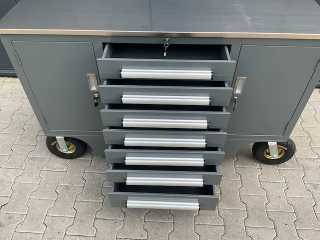 Rhino-cross 4.5ft-7d-2-01c grijs gereedschapswagen - afbeelding 6 van  12